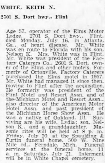 America Inn (Elms Motor Lodge) - Jul 1962 Former Operator Passes Away